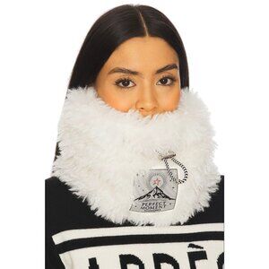 Perfect Moment Faux Shearling Face Scarf in Snow White One Size Neck Warmer
